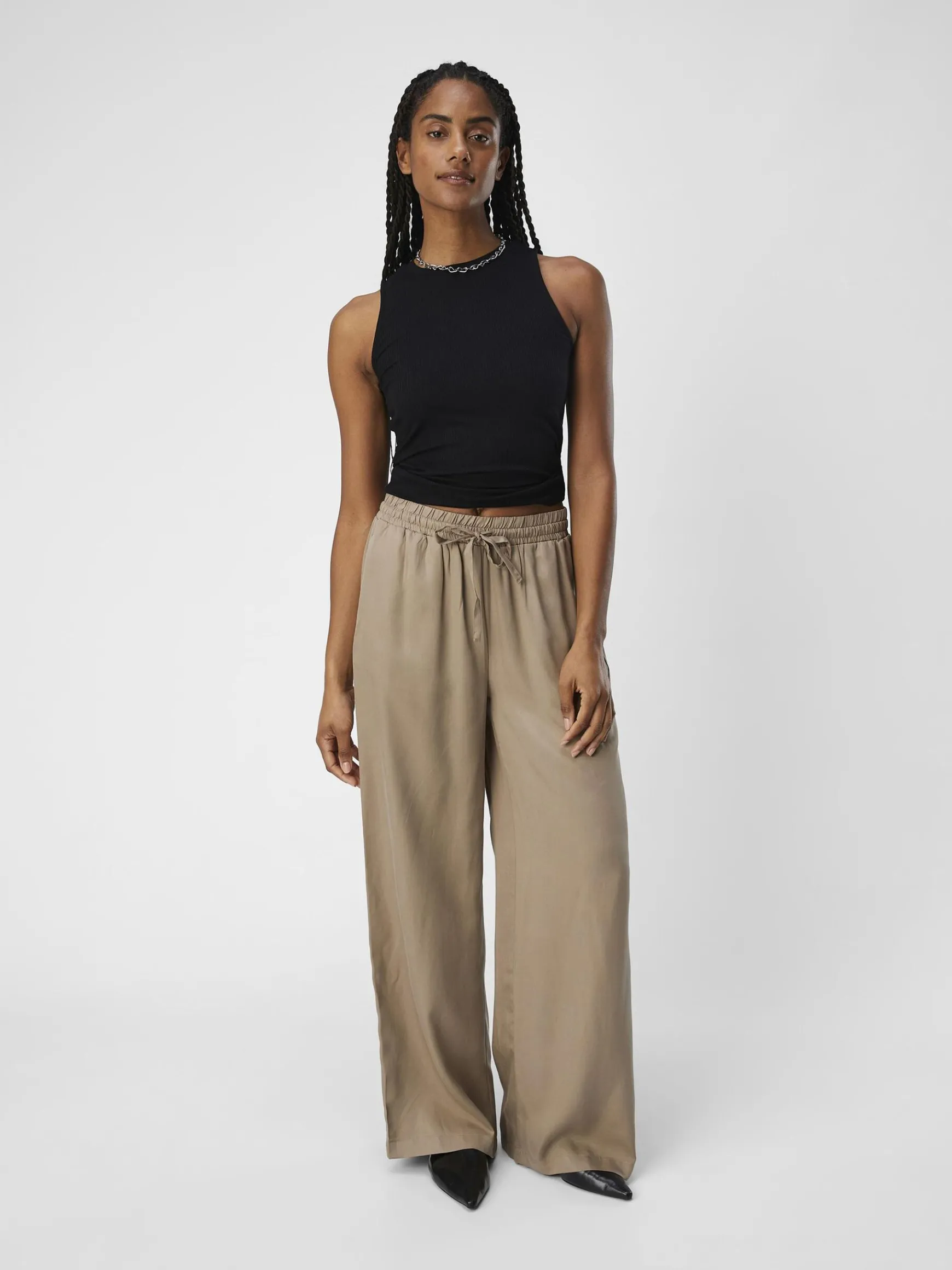 Dame OBJECT AFSLAPPET BREDE BUKSER