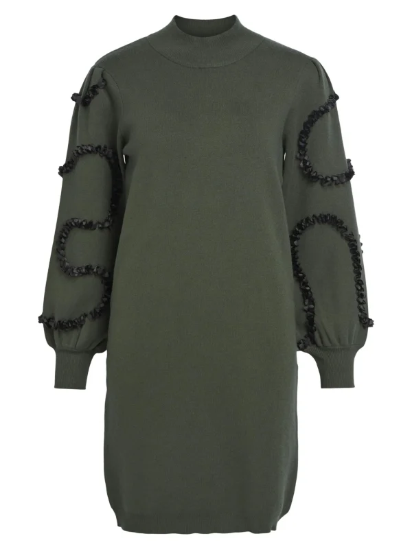 Dame OBJECT BALLONÆRMEDE STRIKKET KJOLE