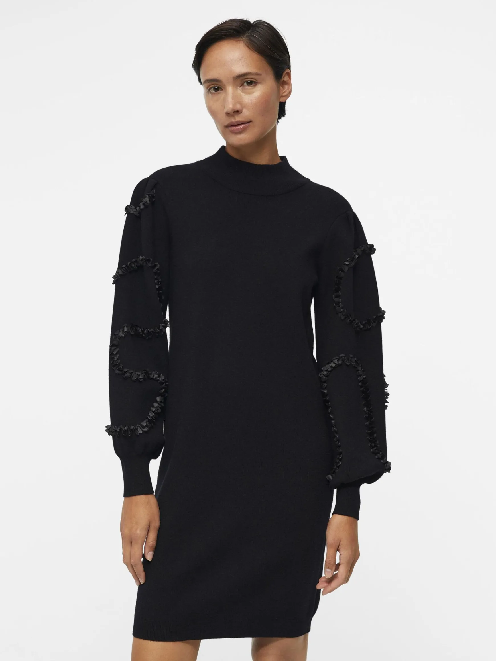 Dame OBJECT BALLONÆRMEDE STRIKKET KJOLE