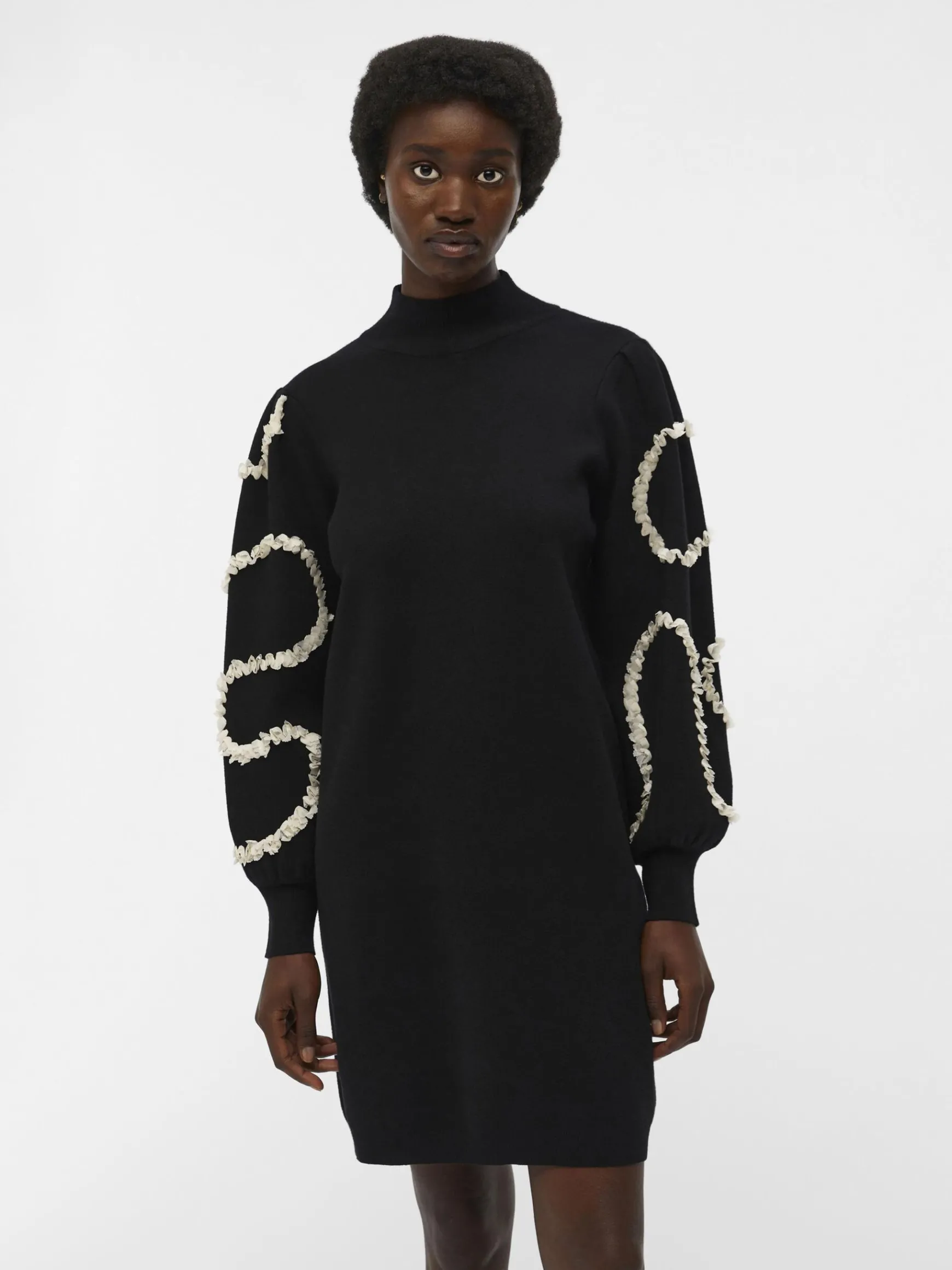 Dame OBJECT BALLONÆRMEDE STRIKKET KJOLE