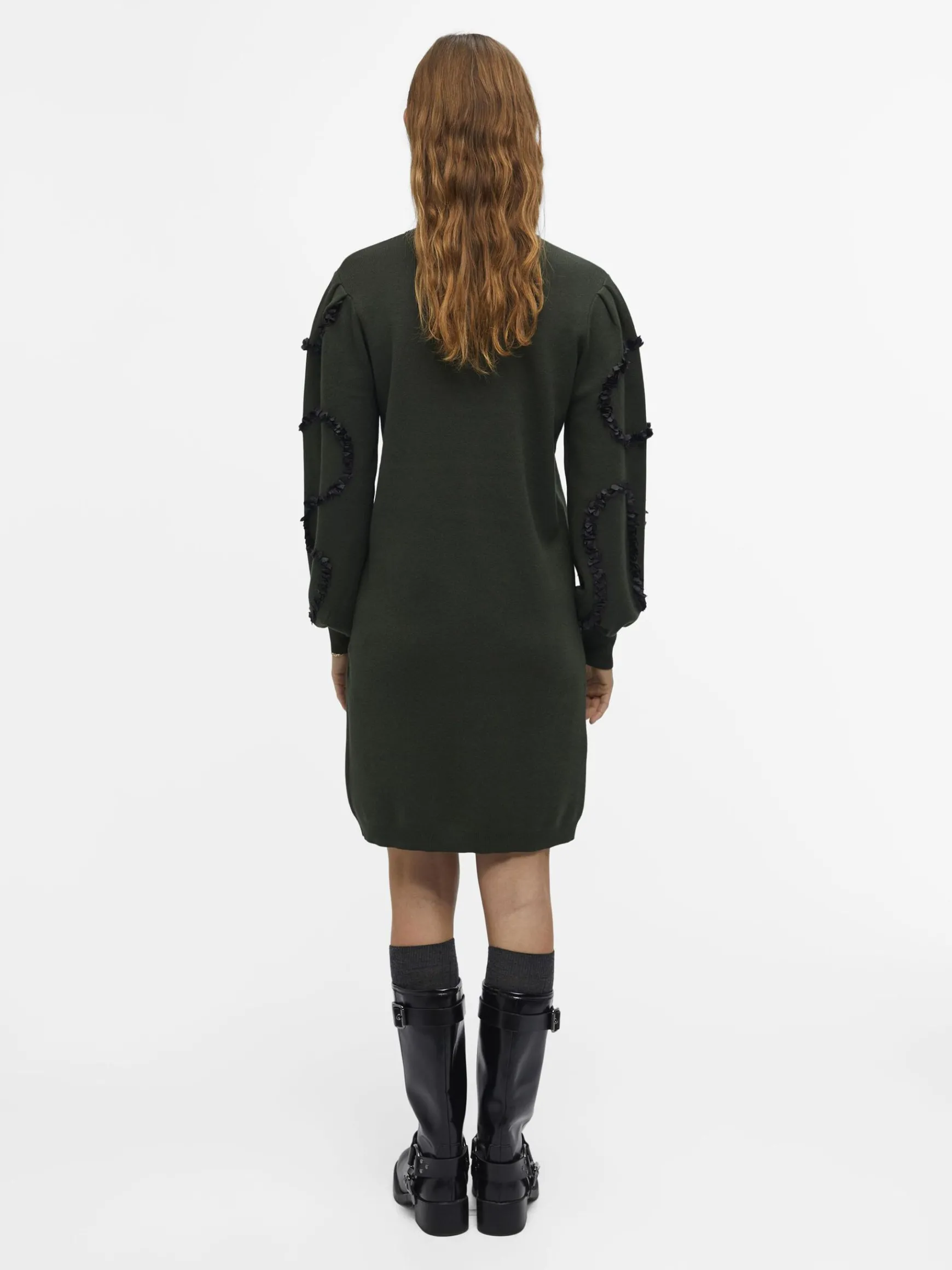 Dame OBJECT BALLONÆRMEDE STRIKKET KJOLE