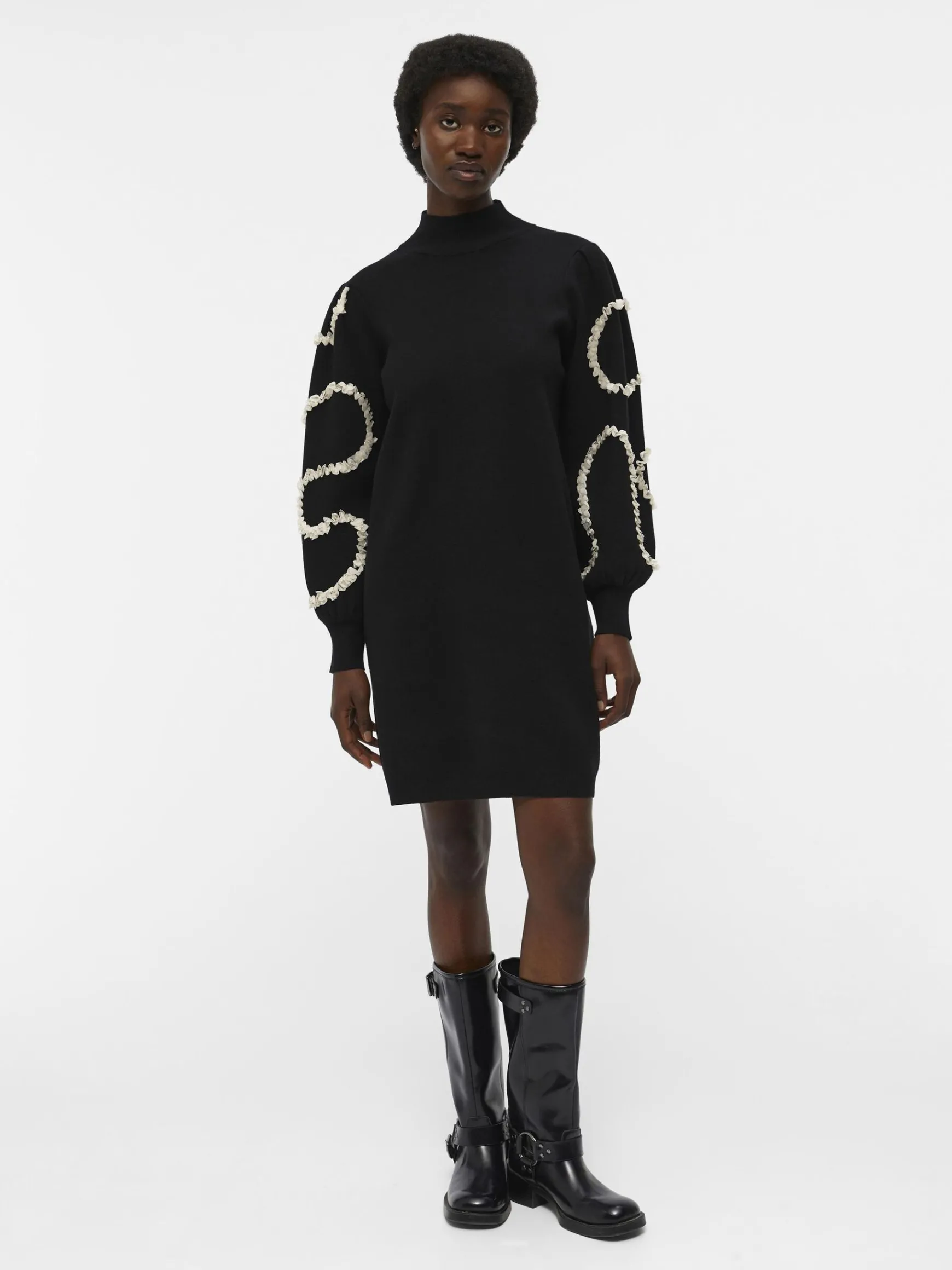 Dame OBJECT BALLONÆRMEDE STRIKKET KJOLE