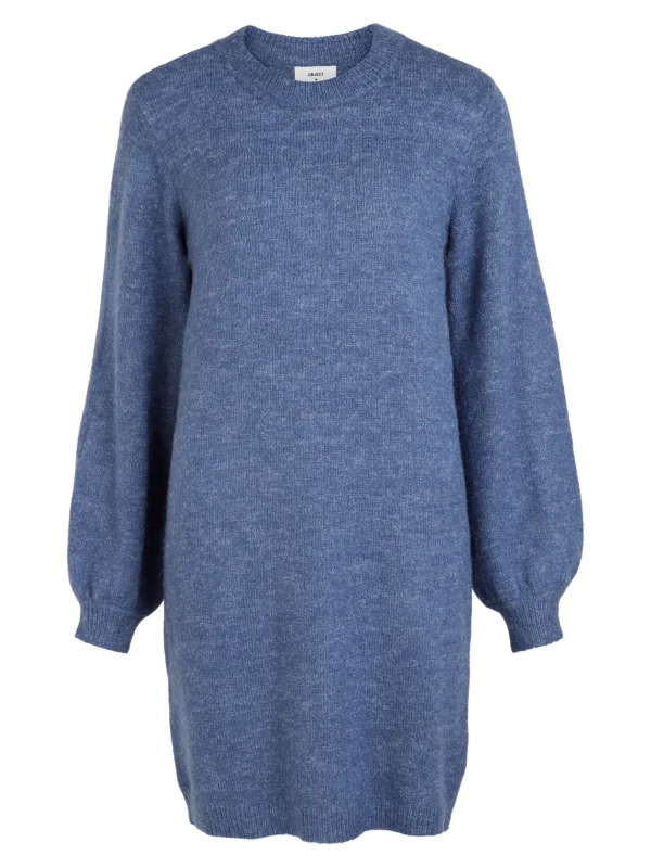 Dame OBJECT BALLONÆRMET STRIKKET KJOLE