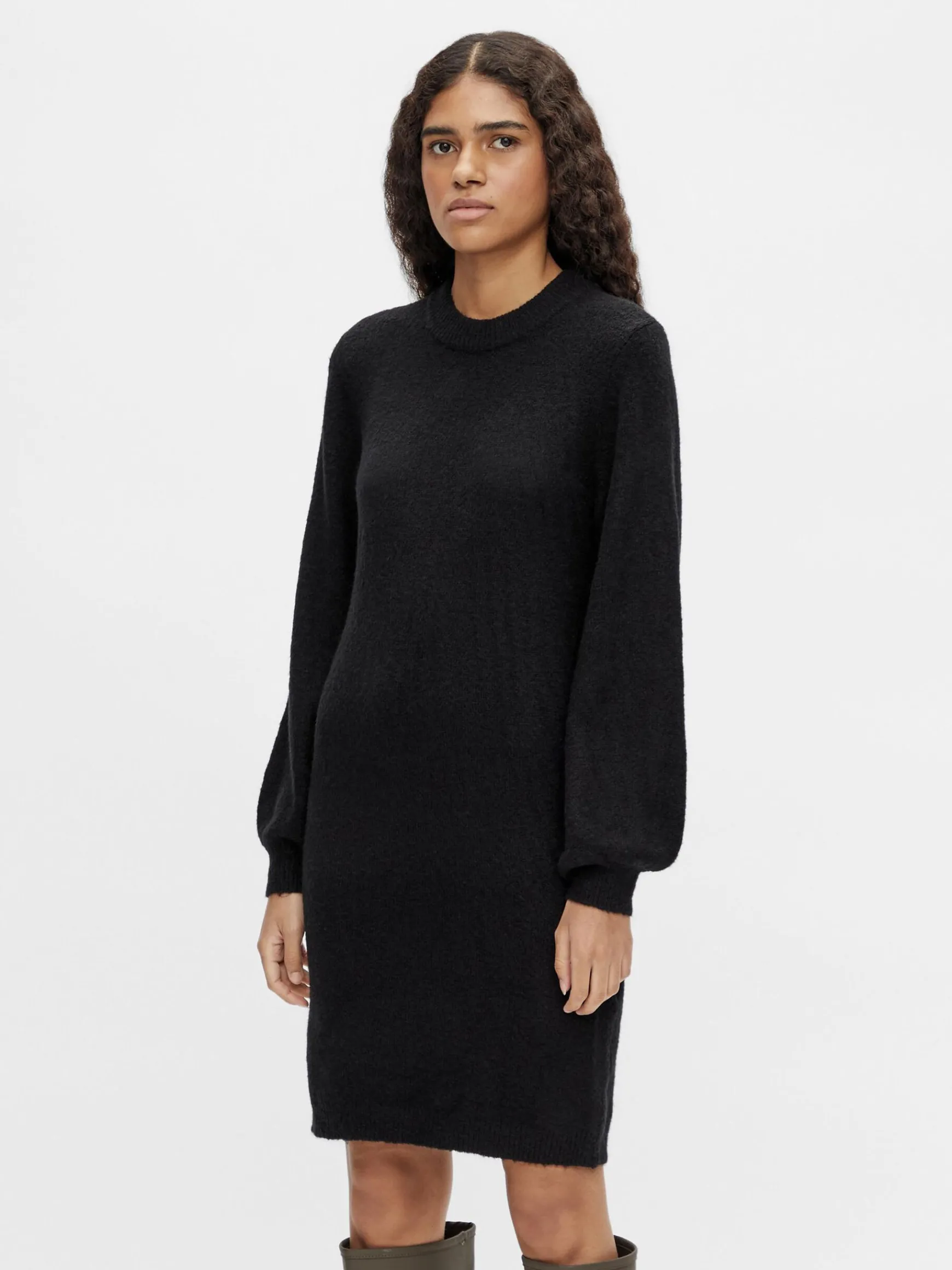 Dame OBJECT BALLONÆRMET STRIKKET KJOLE