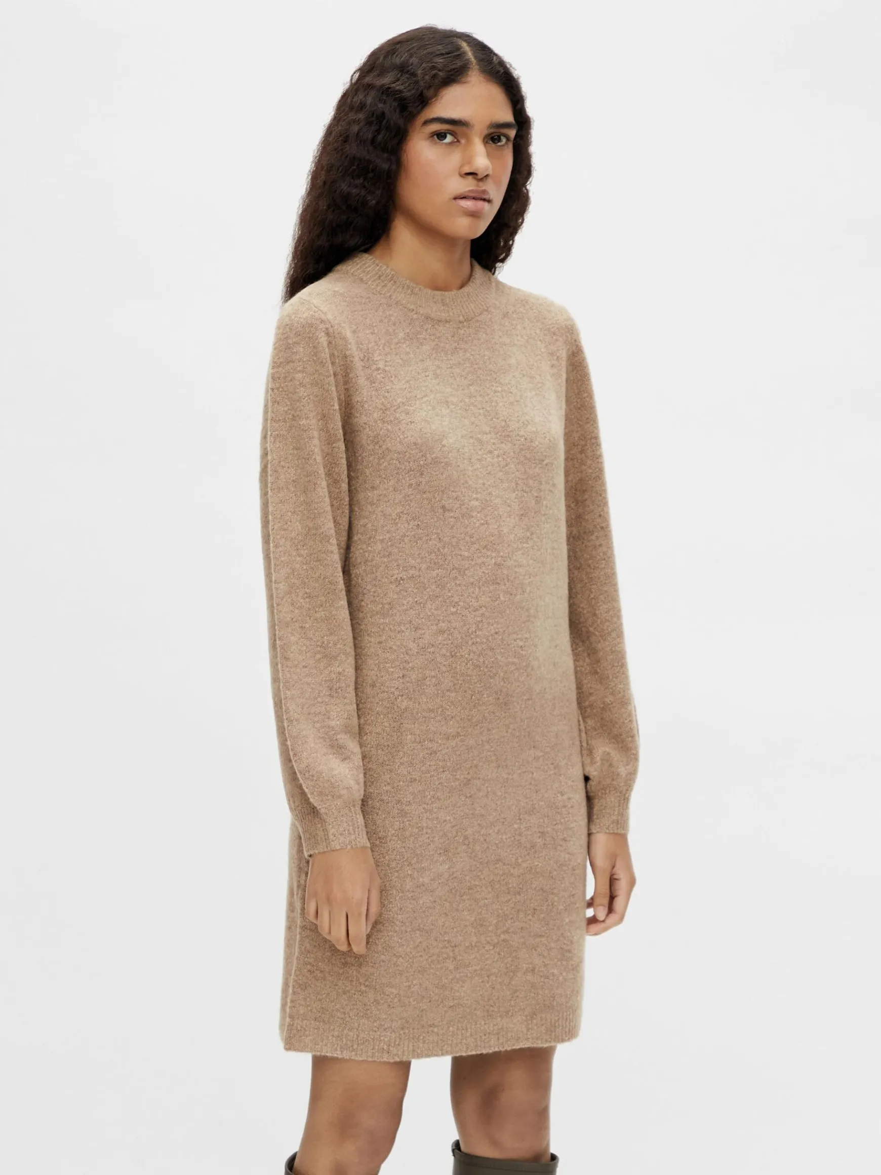 Dame OBJECT BALLONÆRMET STRIKKET KJOLE