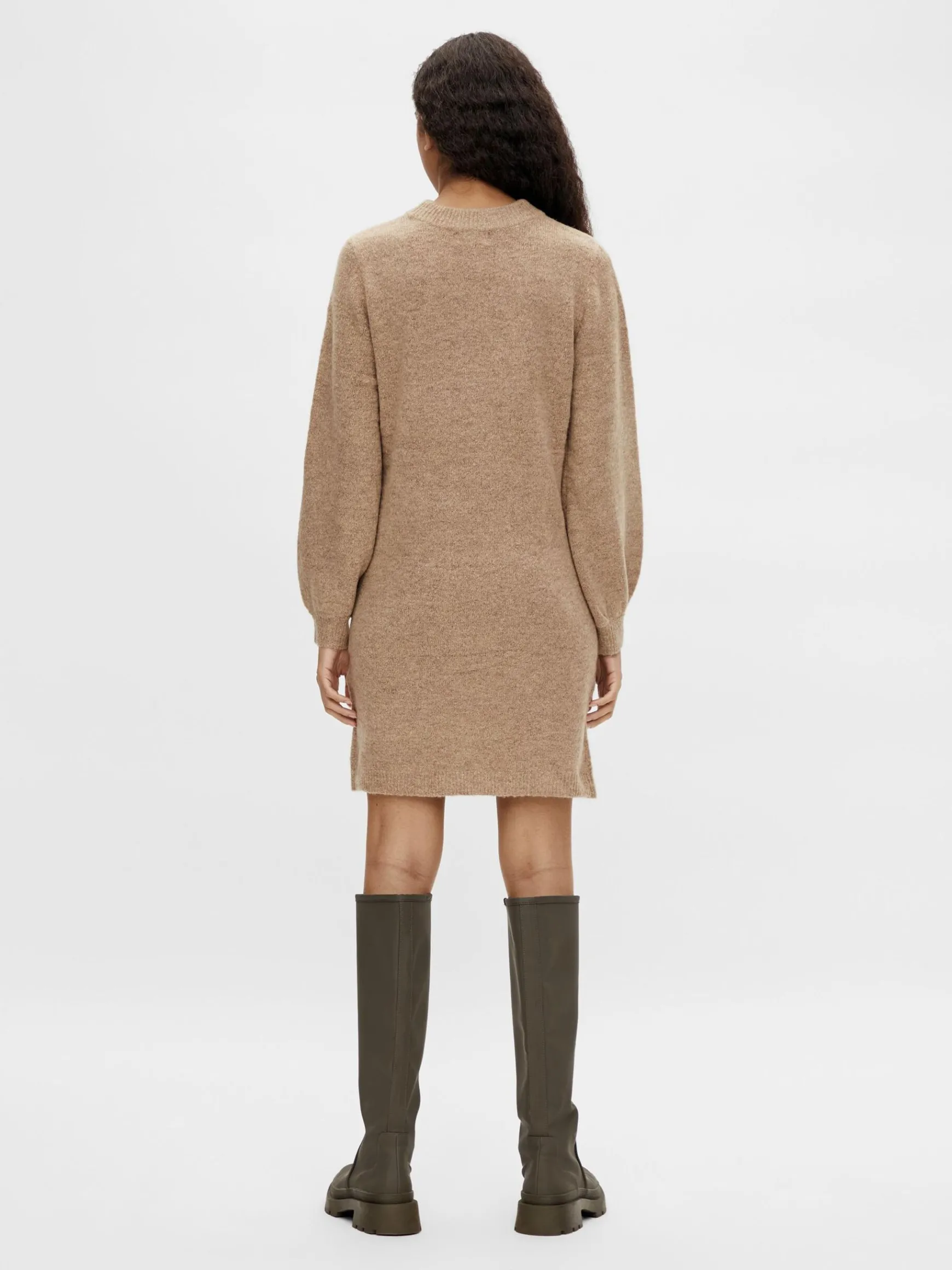 Dame OBJECT BALLONÆRMET STRIKKET KJOLE