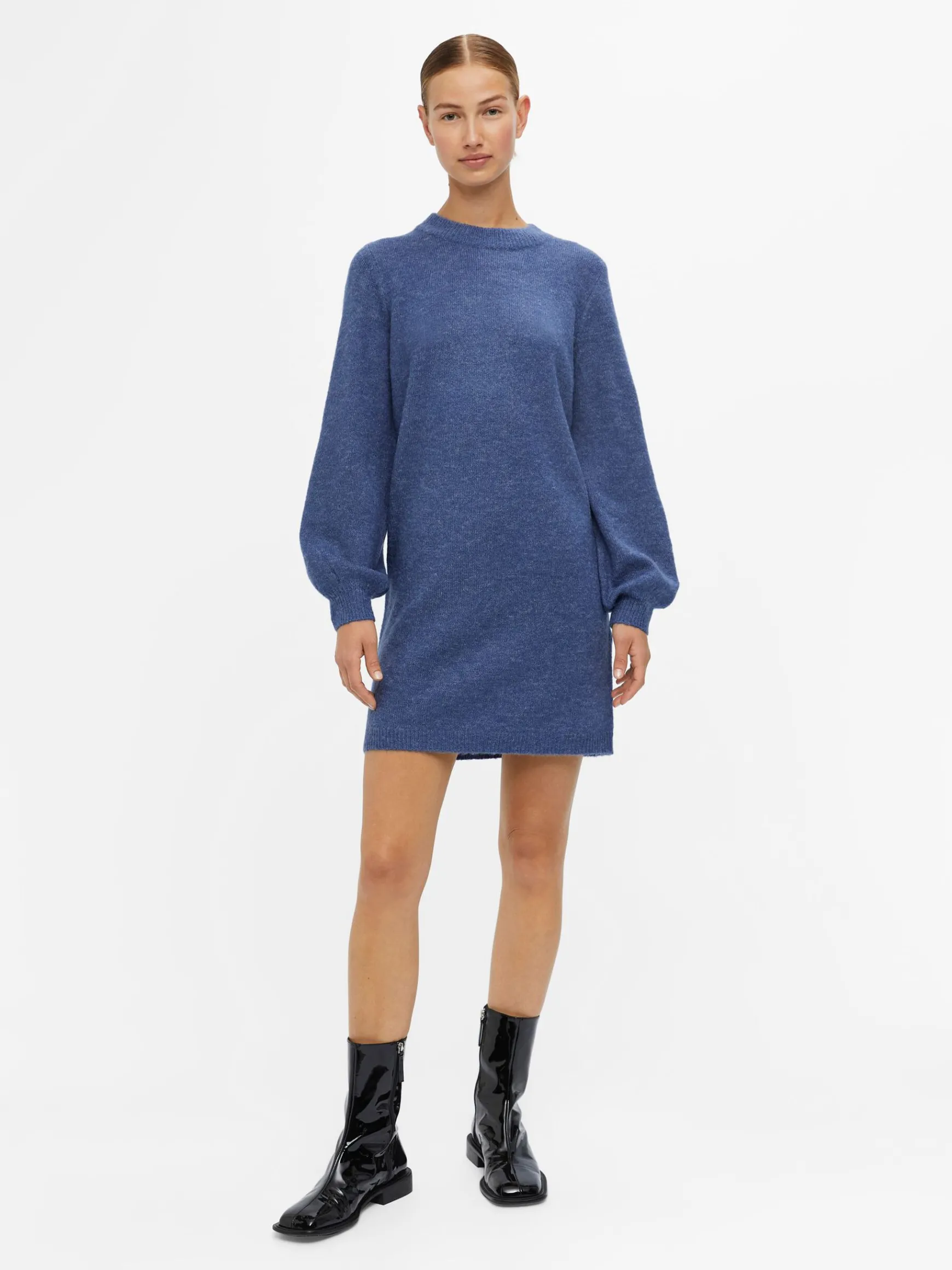 Dame OBJECT BALLONÆRMET STRIKKET KJOLE