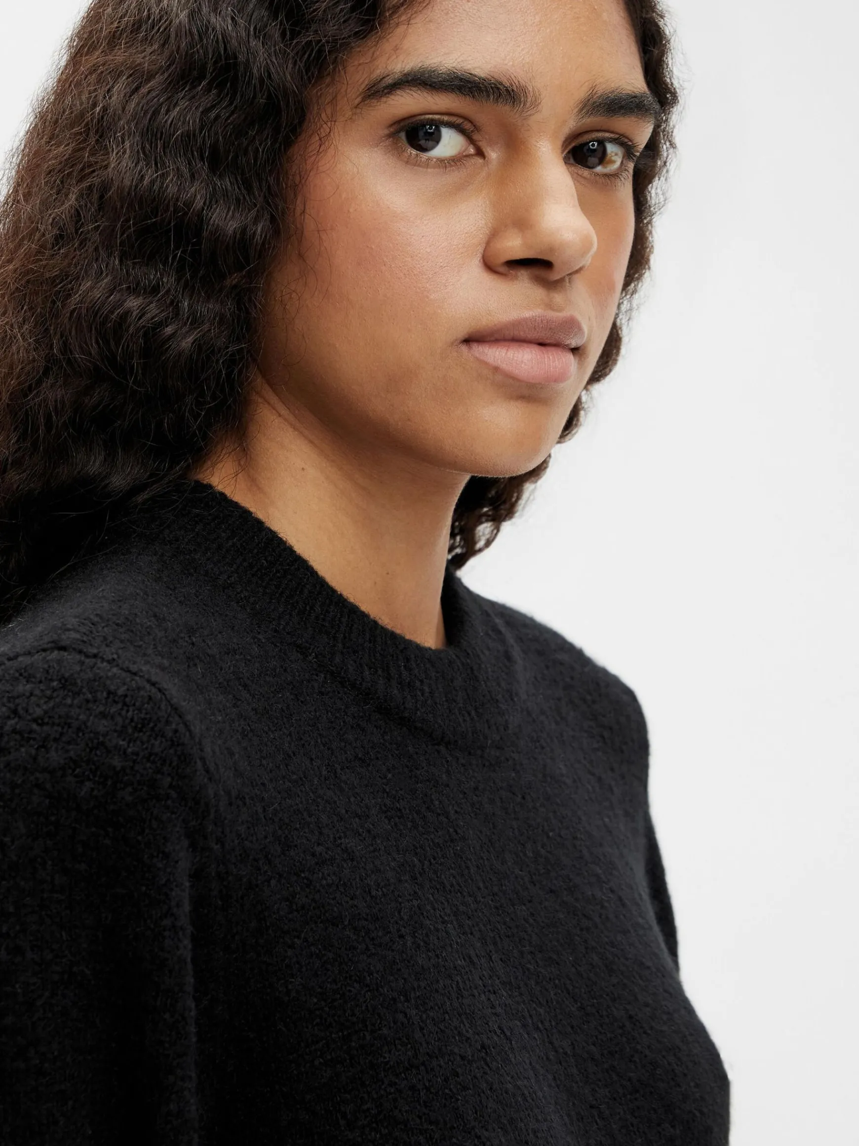 Dame OBJECT BALLONÆRMET STRIKKET KJOLE