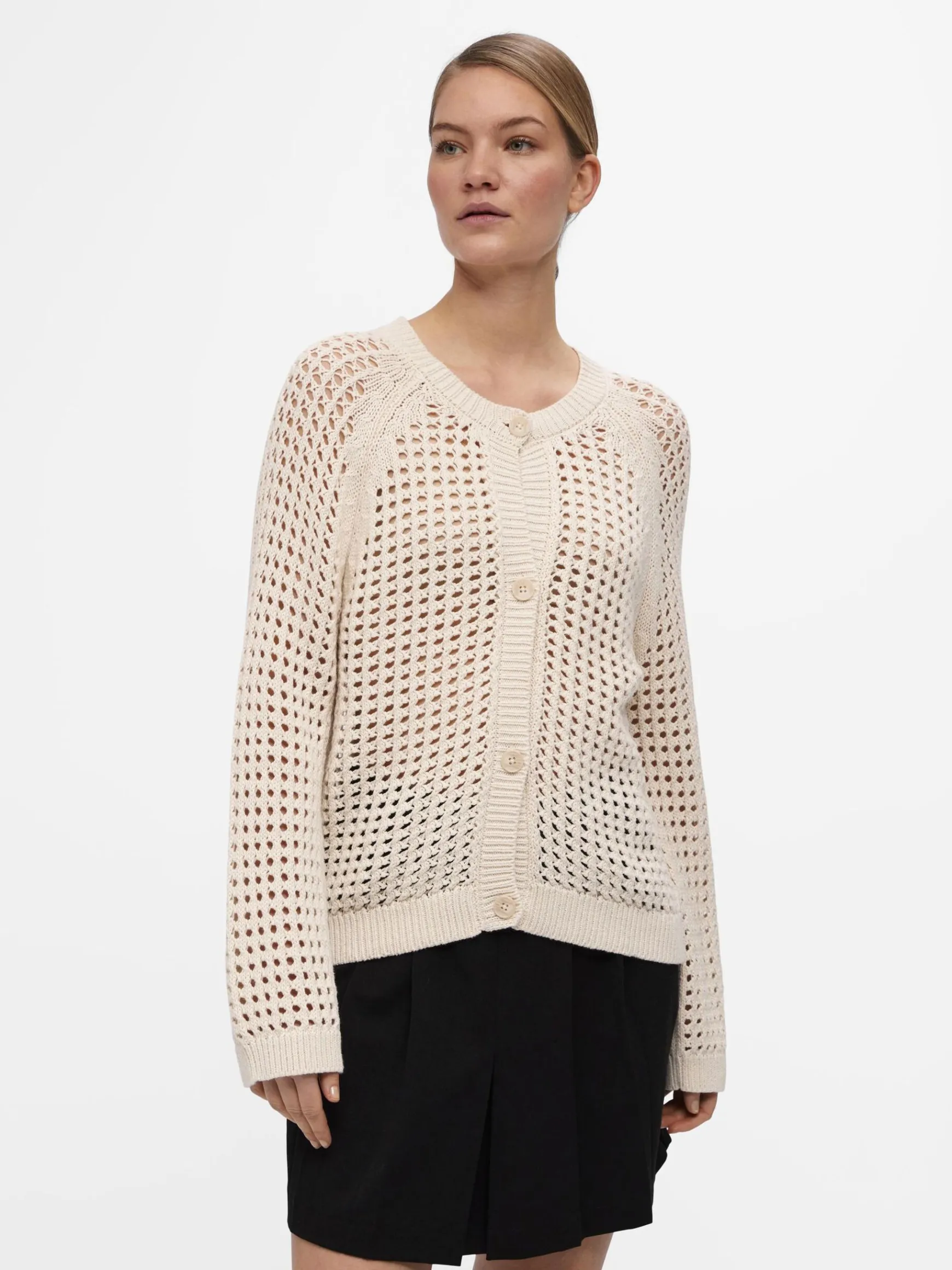 Dame OBJECT ÅBENVÆVET CARDIGAN