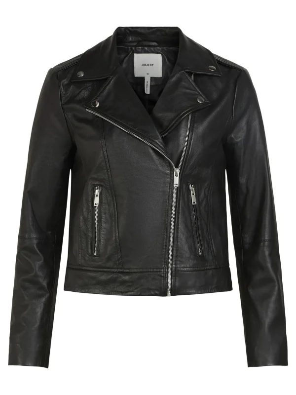 Dame OBJECT BESKÅRET LÆDERJAKKE