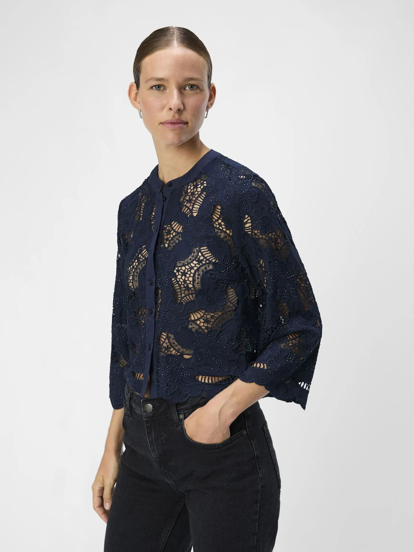 Dame OBJECT BLONDE CROPPED SKJORTE