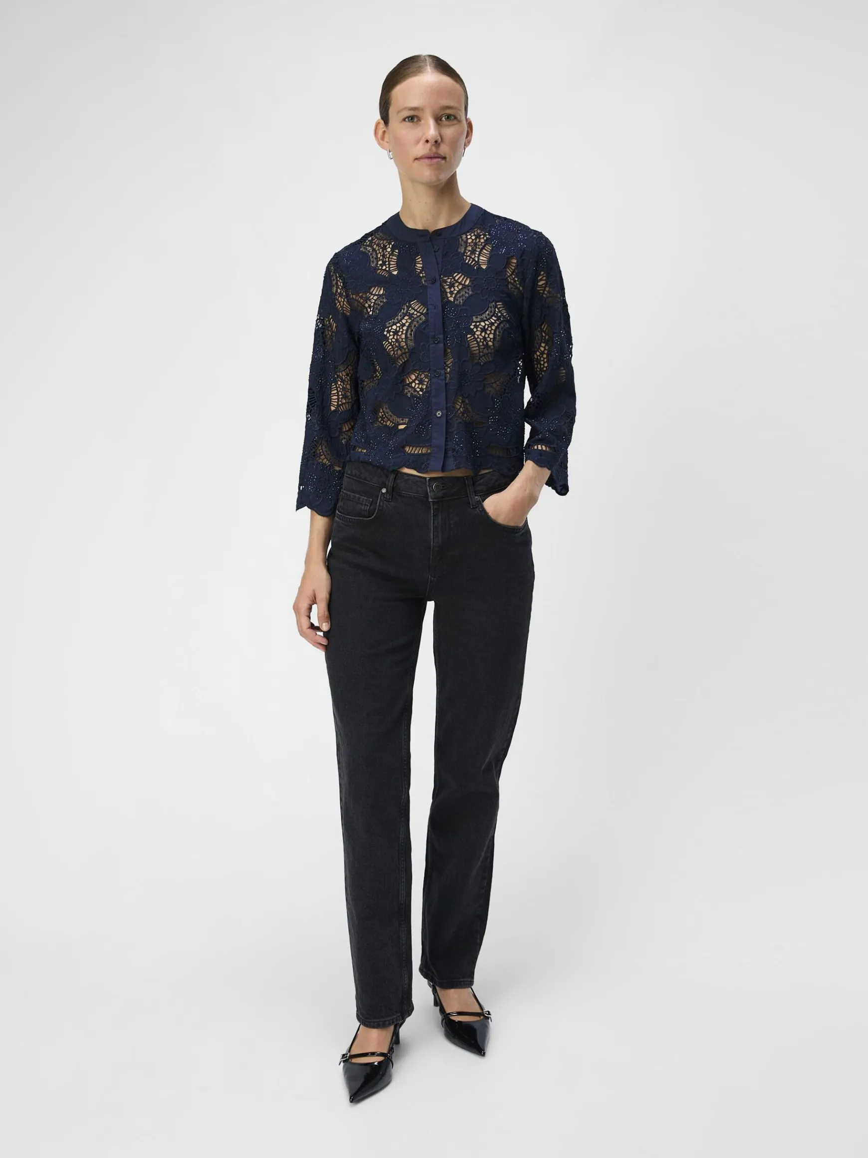 Dame OBJECT BLONDE CROPPED SKJORTE