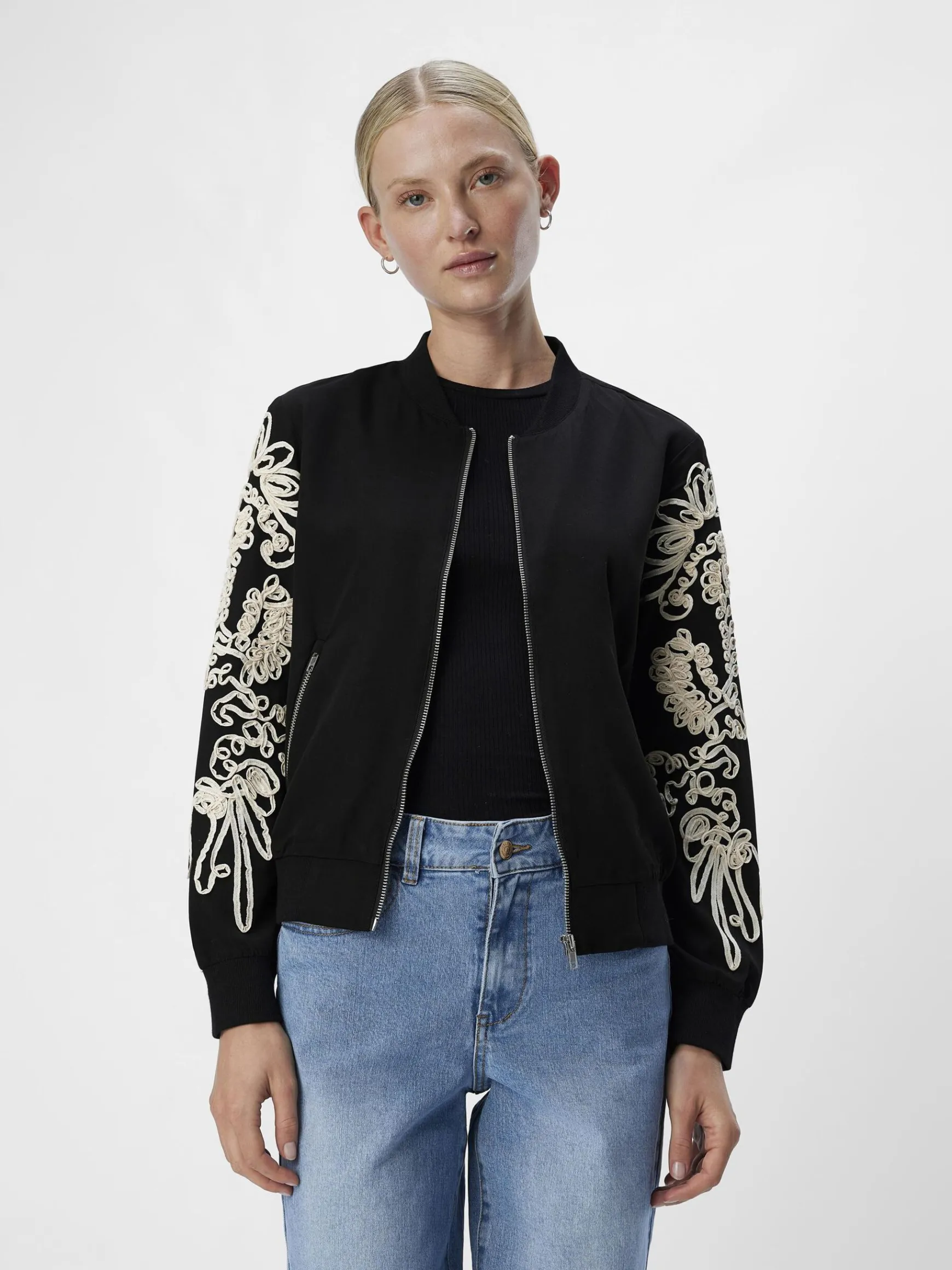 Dame OBJECT BRODERET BOMBERJAKKE