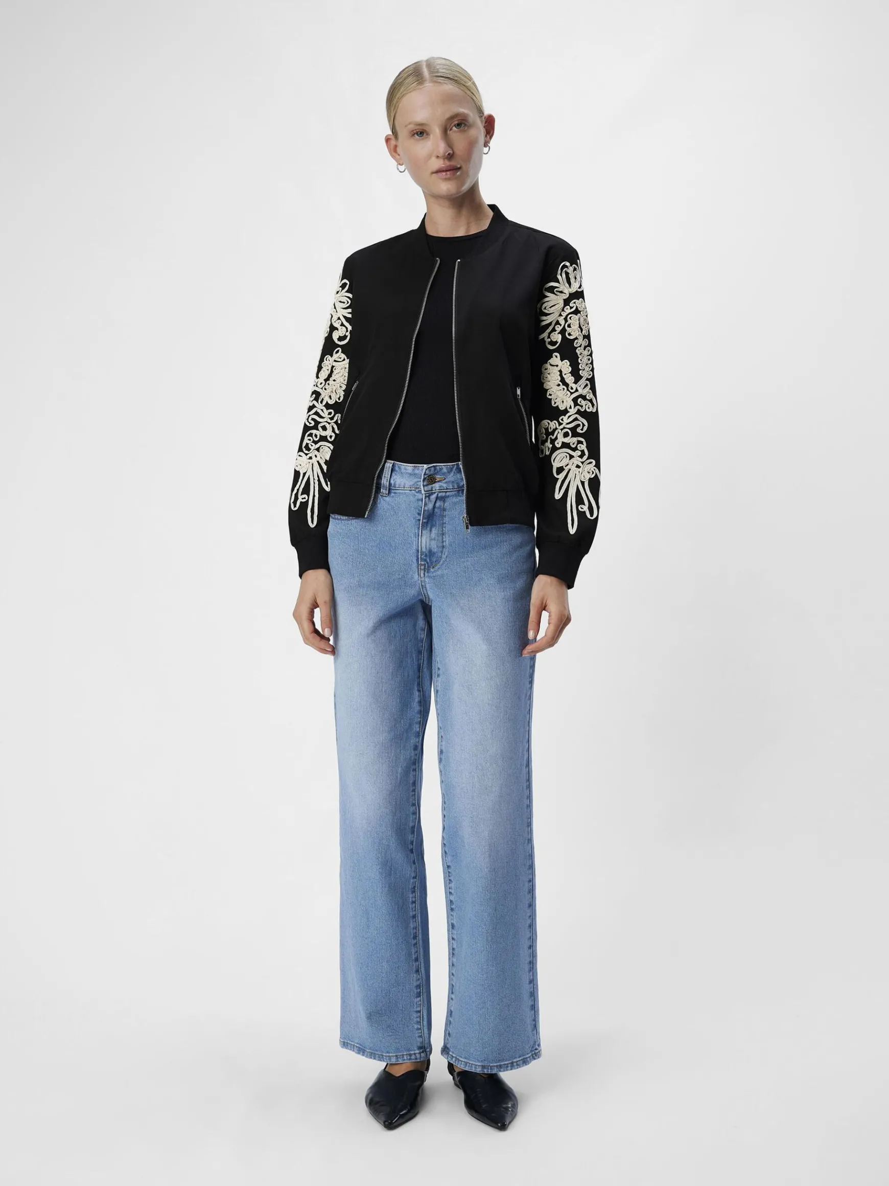 Dame OBJECT BRODERET BOMBERJAKKE