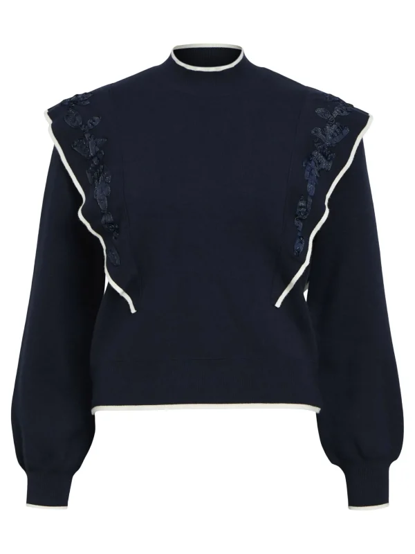 Dame OBJECT BRODERET PULLOVER