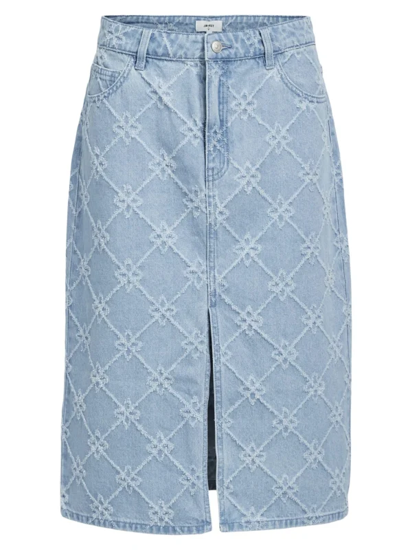 Dame OBJECT DENIM MIDINEDERDEL