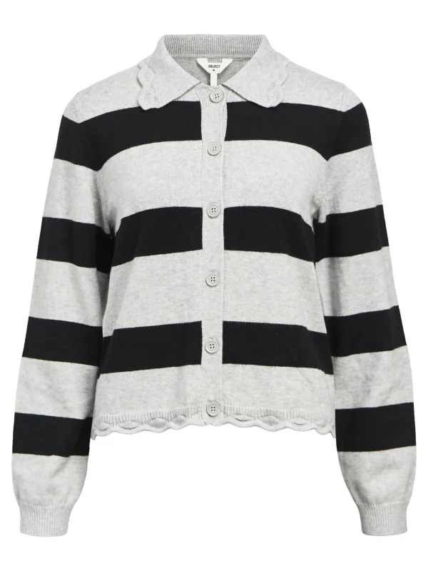 Dame OBJECT STRIBET STRIKKET CARDIGAN