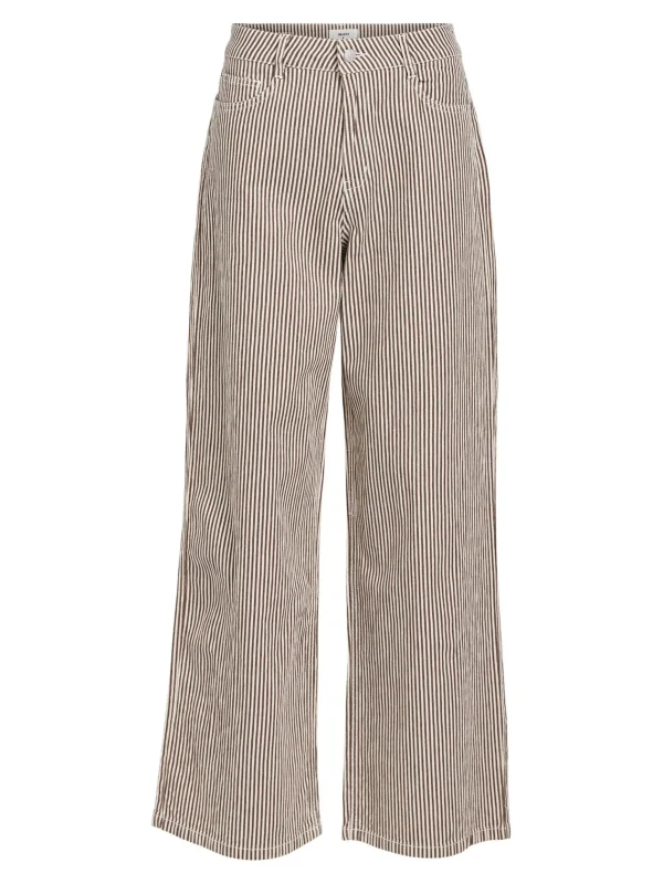 Dame OBJECT STRIBET WIDE FIT JEANS