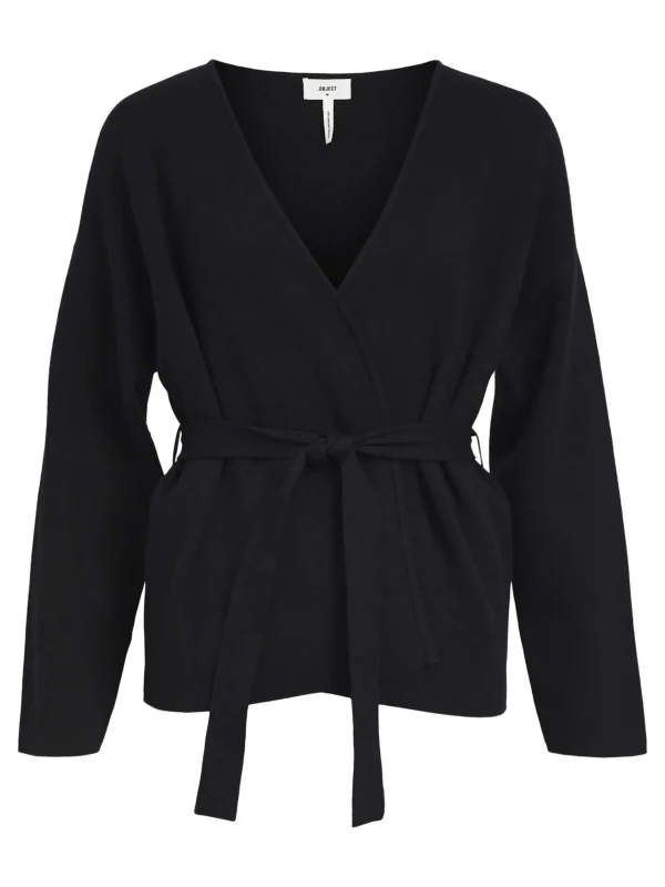 Dame OBJECT STRIKKET SLÅ OM-CARDIGAN